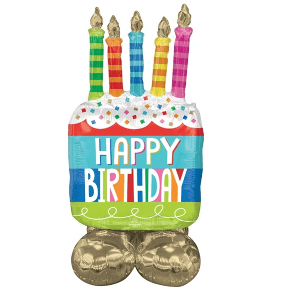 LoonBalloon 27 Inch x 49 Inch Giant Cake Birthday Balloon - Air-Inflatable