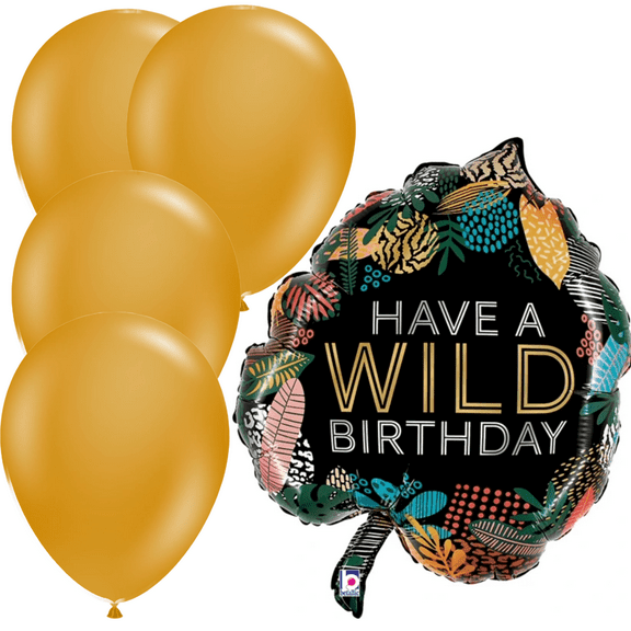 LoonBalloon 30 Inch Tropical Leaf Birthday Balloon with 4 latex balloons - Festive & Exotic