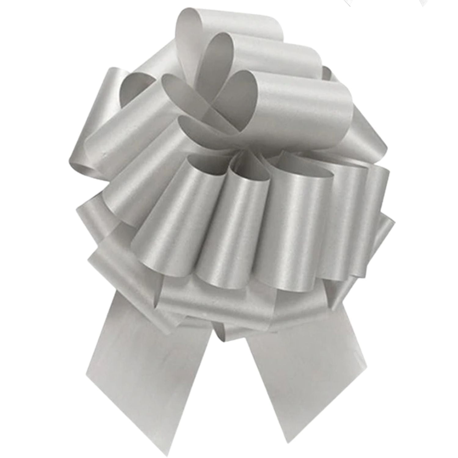 LoonBalloon #5 Perfect Gift Bow 4 inches Silver (10-Pack)