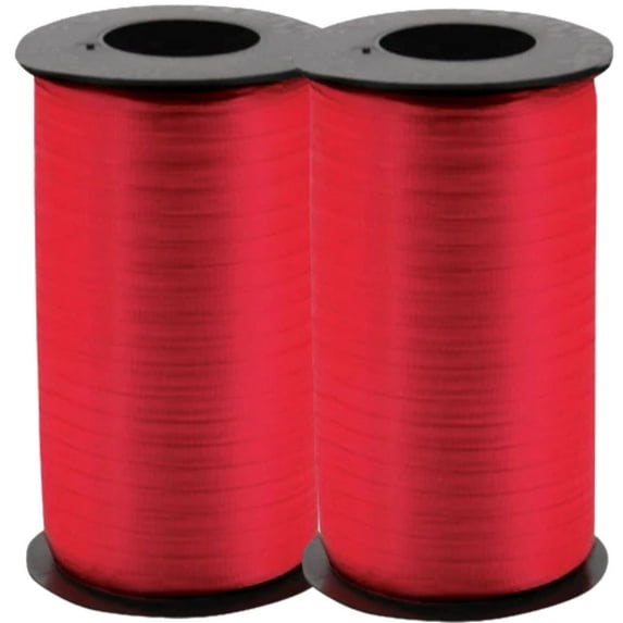 LoonBalloon 500 Yards Hot Red Curling Ribbon ‚ 3/16 Inch wide Gift & Balloon Decor (2-Pack)
