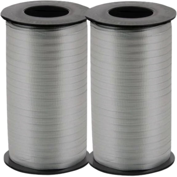 LoonBalloon 500 Yards Silver Curling Ribbon ‚ 3/16 Inch wide Metallic Decor Wrap (2-Pack)