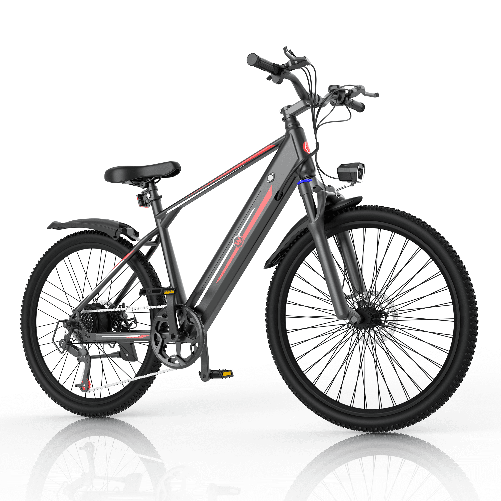 LoonFat 26" Electric Bike for Adult, Peak 750W Electric Mountain Bike with Removable Battery 36V 10.4Ah, 40 Miles Range(PAS), 20MPH, 7-Speed, Full Suspension, UL2849