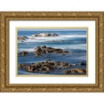 thumbnail image 1 of Looney, Hollice 14x11 Gold Ornate Wood Framed with Double Matting Museum Art Print Titled - California-Pacific Grove-Ocean View Drive-Dreamy View of Boulders in the Ocean Surf, 1 of 4