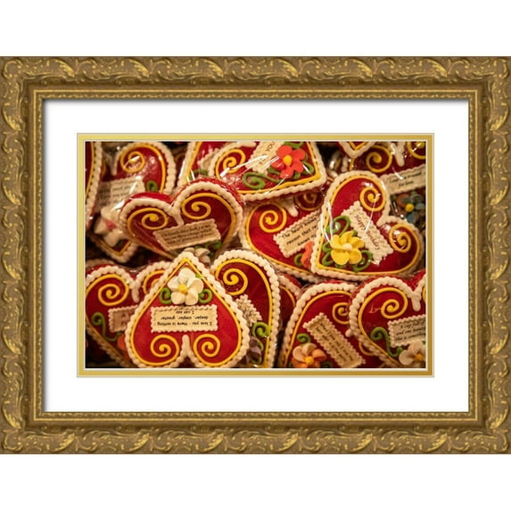 Looney, Hollice 14x11 Gold Ornate Wood Framed with Double Matting Museum Art Print Titled - Slovenia-Radovljica Heart-shaped marzipan sweets for sale
