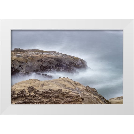 Looney, Hollice 14x11 White Modern Wood Framed Museum Art Print Titled - Usa-Oregon-Coos Bay Shore Acres State Park and the Coast