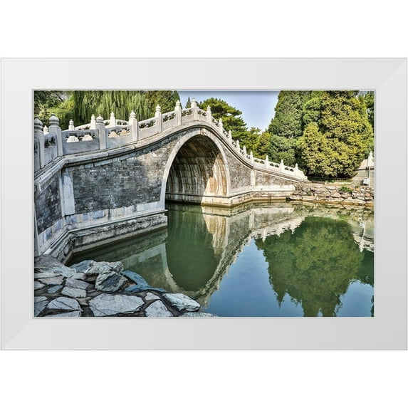Looney, Hollice 18x13 White Modern Wood Framed Museum Art Print Titled - Asia-China-Beijing-Bridge at the Summer Palace of Empress Cixi