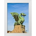 thumbnail image 1 of Looney, Hollice 24x32 White Modern Wood Framed Museum Art Print Titled - Slovenia-Ljubljana Dragon at the end of the Dragon Bridge, 1 of 4