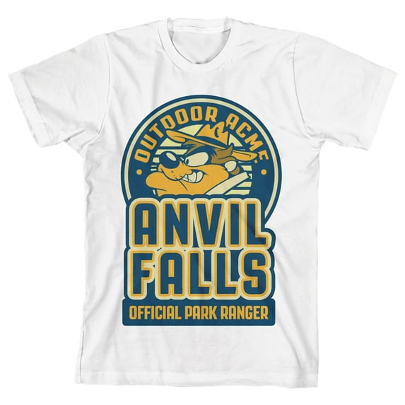 Looney Tunes Anvil Falls Official Park Ranger Graphic Youth White T-shirt-Large