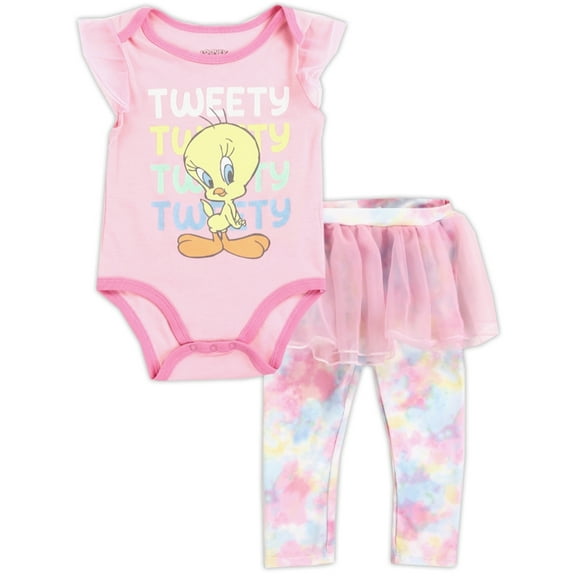 Looney Tunes Baby Girls' Tweety Bird Bodysuit and Tutu Leggings Set, Sizes 12M-24M