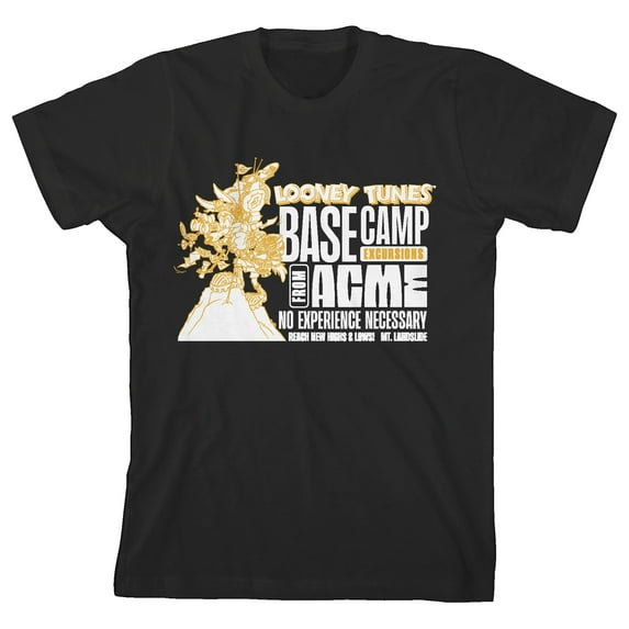 Looney Tunes Base Camp Exclusive Boy's Black T-shirt-Large