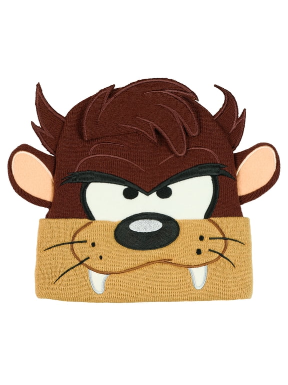 Beanie Tasmanian Devil Embroidered Fleece Lined Knit Cuff Hat, Adult OSFM