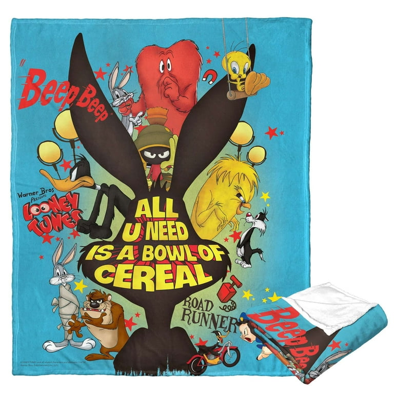 Looney Tunes Bowl Of Cereal Kids Silk Touch Throw Blanket Walmart