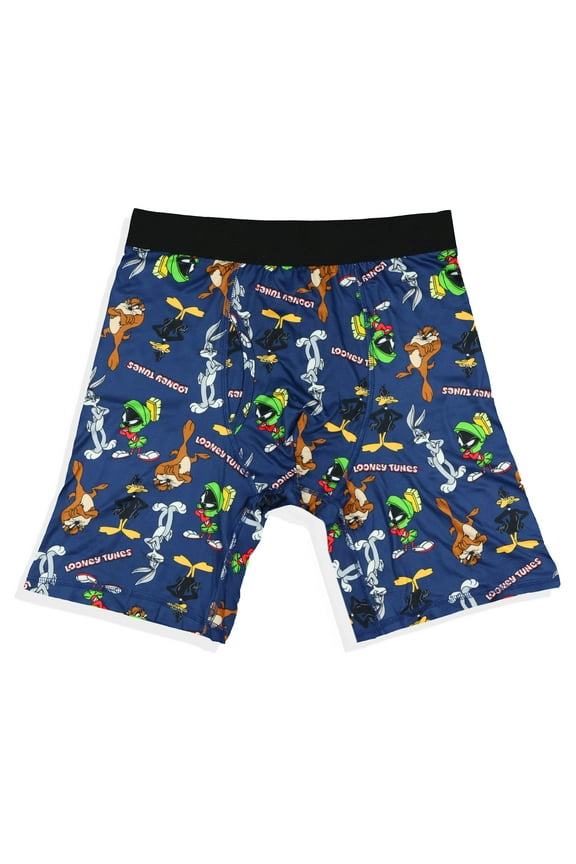 Looney Tunes Boxer Briefs Men's All-Over Tossed Character Print Bugs Bunny Daffy Duck Taz Marvin the Martian Underwear