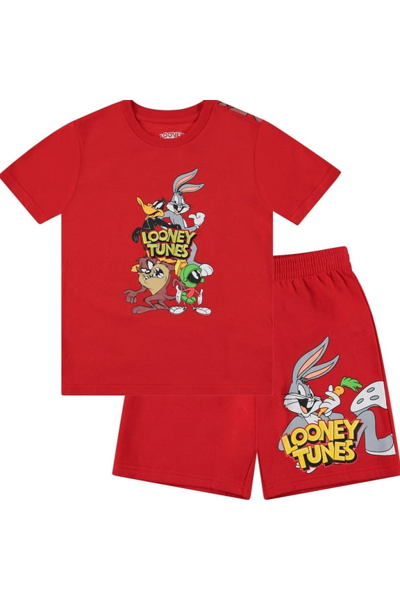 Boy's Bugs Bunny T-Shirt and Shorts Bundle Clothing Set- Little and Big Boys Sizes 4-20