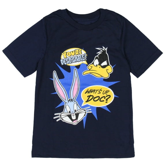 Looney Tunes Boys' Daffy Duck And Bugs Bunny Catchphrases Kids T-Shirt