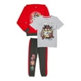 thumbnail image 1 of Looney Tunes Boys Graphic T-Shirt, Hoodie & Jogger Sweatpants, 3-Piece Outfit Set, Sizes 4-20, 1 of 4
