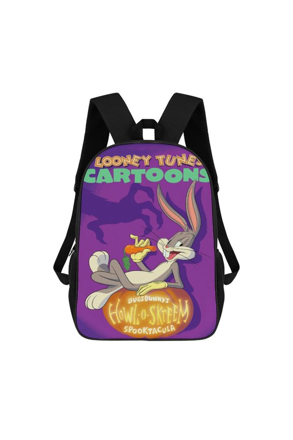 Looney Tunes Bugs Bunny Backpack 17 Inch Book Bags Casual Daypack for Travel Work Office