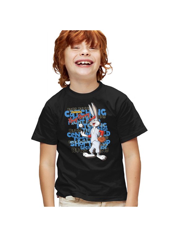 Bugs Bunny Baseball Kids T Shirt (X-Large) for Youth Toddler Boys and Girls, Black