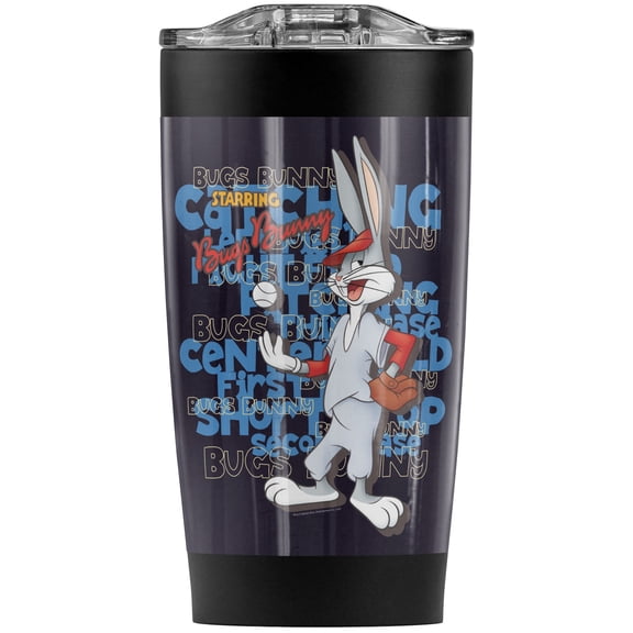 Looney Tunes Bugs Bunny Baseball Stainless Steel Tumbler 20 oz Coffee Travel Mug/Cup, Vacuum Insulated & Double Wall with Leakproof Sliding Lid | Great for Hot Drinks and Cold Beverages