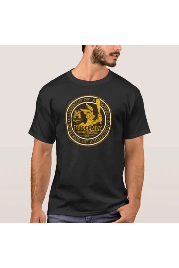 Looney Tunes Bugs Bunny Bronx Bombers Baseball Retro Pinstripe T-shirt