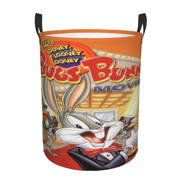 Looney Tunes Bugs Bunny Large Laundry Basket With Handle, Collapsible Laundry Hamper, Dirty Clothes Storage Basket For Living Room, Bathroom, Bedroom, College Dorm