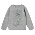 thumbnail image 1 of Looney Tunes Bugs Bunny Line Art Boy's Athletic Heather Long Sleeve Sweatshirt-Small, 1 of 3