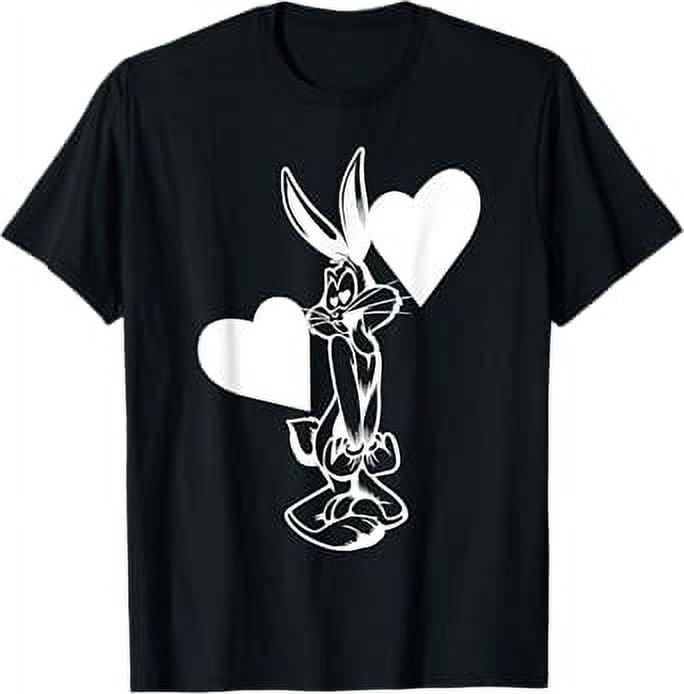 Looney Tunes Bugs Bunny Line Hearts Dark TShirt