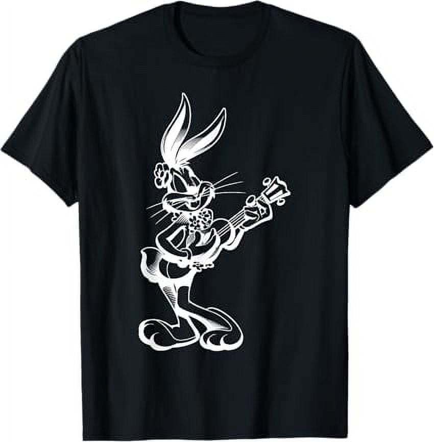 Looney Tunes Bugs Bunny Line Ukulele Dark TShirt