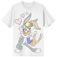 thumbnail image 1 of Looney Tunes Bugs Bunny & Lola Bunny White Graphic T-Shirt-Medium, 1 of 2