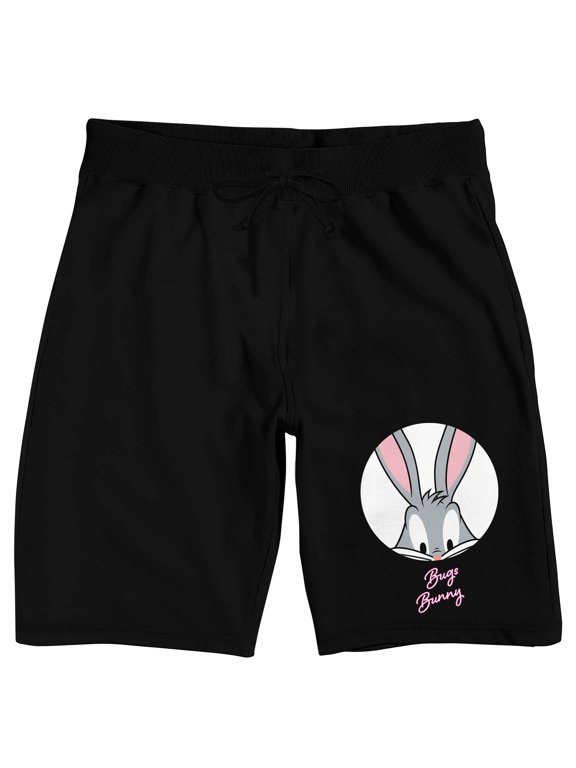 Looney Tunes Bugs Bunny Men's Black Graphic Sleep Shorts-Medium