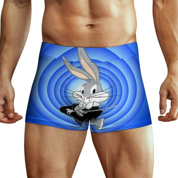 Looney Tunes Bugs Bunny Mens Boxer Briefs Active Stretch Breathable Underwear, Comfortable Gym Boxer Briefs