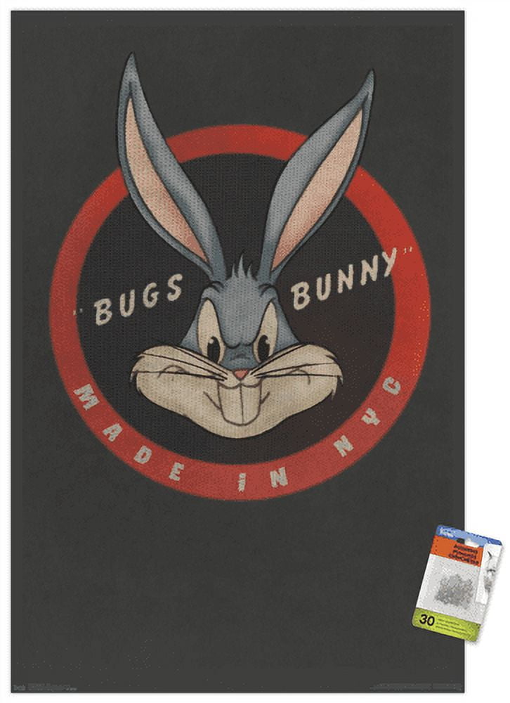 Looney Tunes - Bugs Bunny - NYC Wall Poster with Push Pins, 22.375" x 34"
