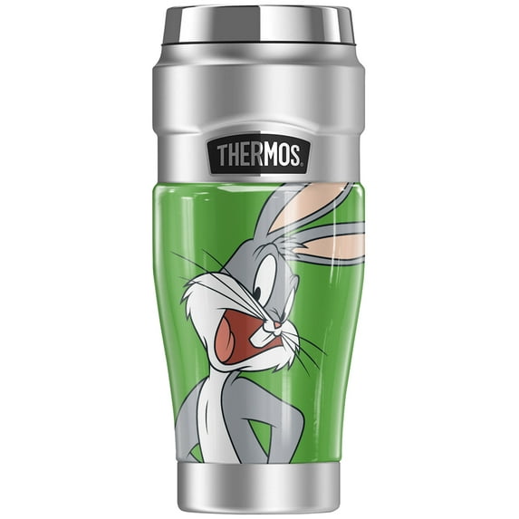 Looney Tunes Bugs Bunny, THERMOS STAINLESS KING Stainless Steel Travel Tumbler, Vacuum insulated & Double Wall, 16oz