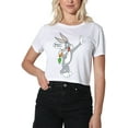 thumbnail image 1 of Looney Tunes Bugs Bunny What's Up Doc? Women's Crop Top T-Shirt, White, X-Large, 1 of 4