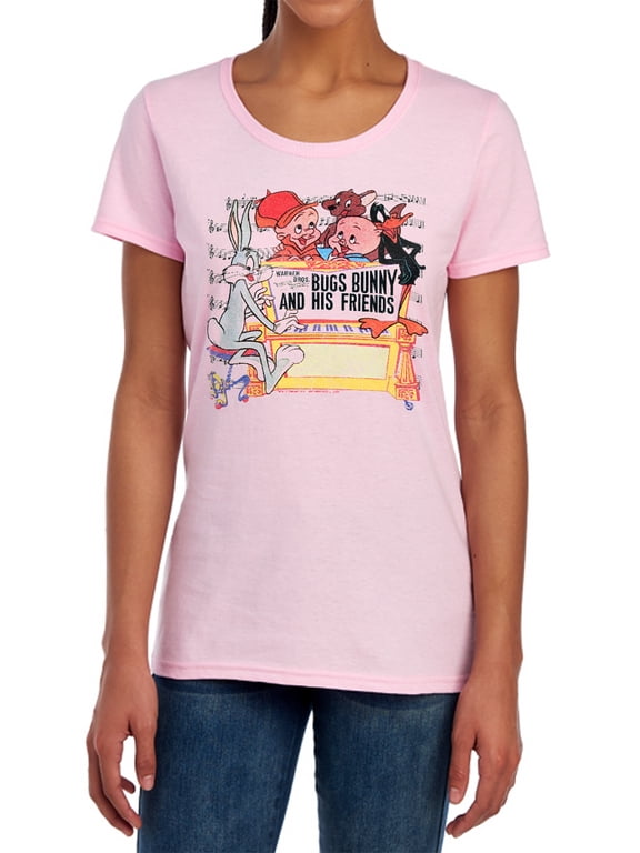 Bugs and Friends Women's T Shirt, Pink, Small