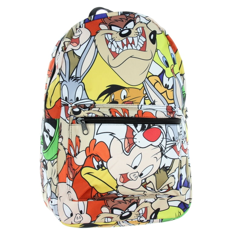 Converse Looney Tunes All Star Cartoon Character Print Backpack Looney Tunes Cartoon Character Faces Allover Print Travel  main image 2