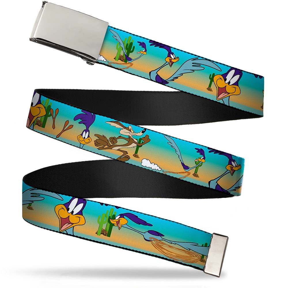 Looney Tunes Belt, Flip Web Belt Road Runner Wile E Coyote Scene Desert ...