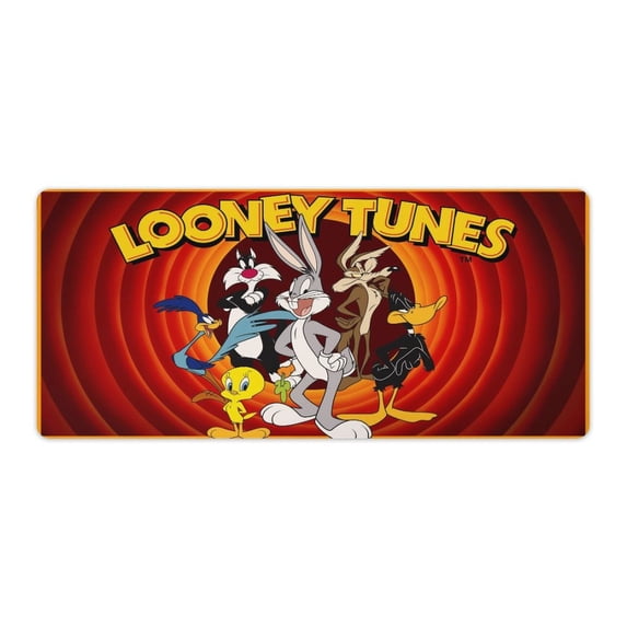 Looney Tunes Cartoons Gaming Mouse Mat Large Mouse Mat Extended Mouse Pad Desk Mat Non-Slip Rubber Mice Pads Stitched Edges for Computer, Office, Keyboard And Laptop
