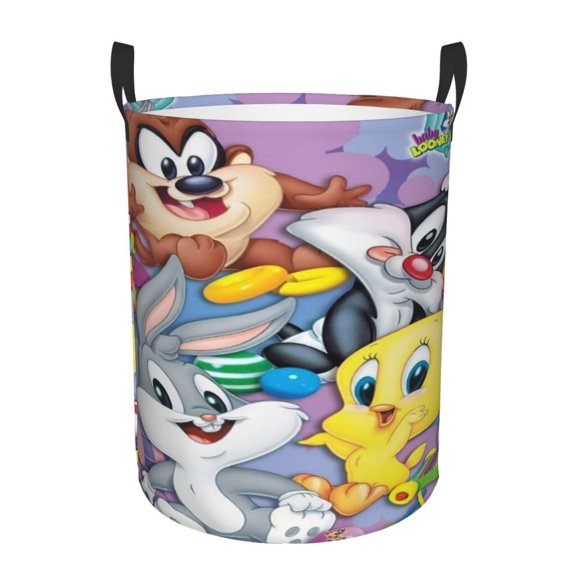 Looney Tunes Cartoons Large Laundry Basket With Handle, Collapsible Laundry Hamper, Dirty Clothes Storage Basket For Living Room, Bathroom, Bedroom, College Dorm