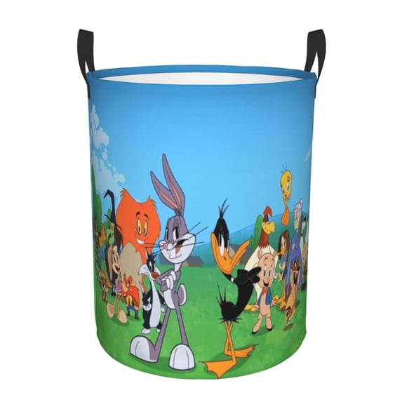 Looney Tunes Cartoons Large Laundry Hamper Collapsible Laundry Basket With Handles, Tall Storage Basket For Blanket, Toys, Dirty Clothes In Living Room, Bedroom, Bathroom, Nursery