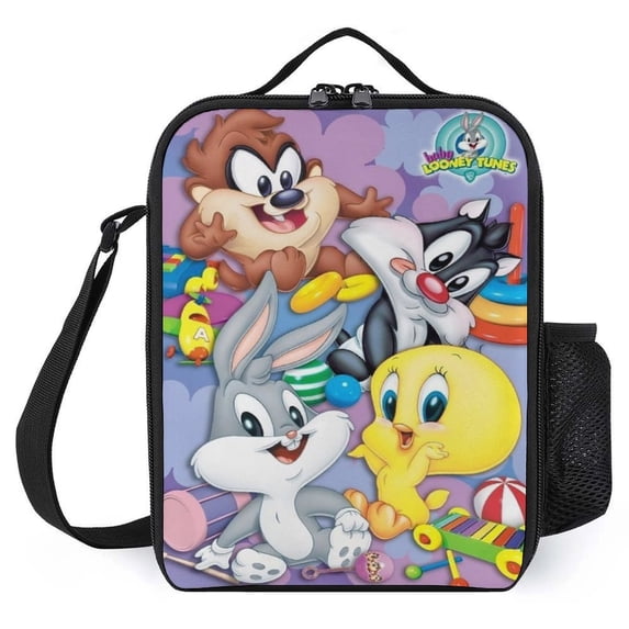 Looney Tunes Cartoons Lunch Bag, Insulated Lunch Tote for Women Men Large Lunch Box Container Reusable Leakproof Tote for Office, Work, School, Beach Or Travel