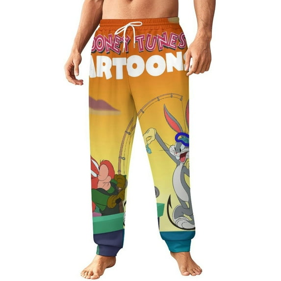 Looney Tunes Cartoons Men's Athletic Joggers Stretch Sweatpants Running Workout Gym Track Golf Pants for Men