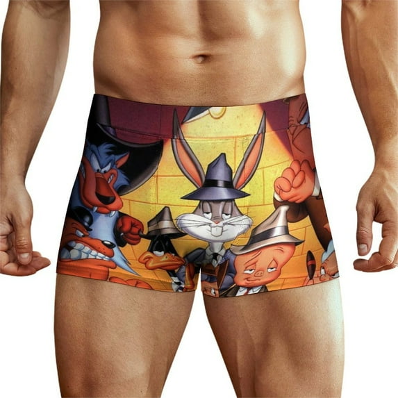 Looney Tunes Cartoons Mens Boxer Briefs Active Stretch Breathable Underwear, Comfortable Gym Boxer Briefs