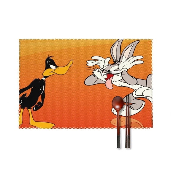 Looney Tunes Cartoons Placemats Set of 4, 12x18 Inch Table Mats for Party Kitchen Dining Decoration Place Mats