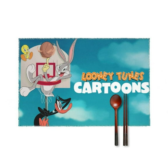Looney Tunes Cartoons Placemats Set of 4, 12x18 Inch Table Mats for Party Kitchen Dining Decoration Place Mats