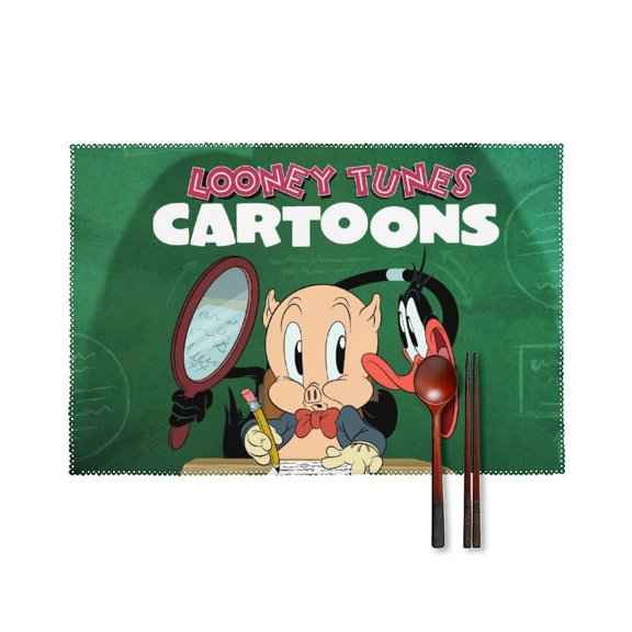 Looney Tunes Cartoons Placemats Set of 4, 12x18 Inch Table Mats for Party Kitchen Dining Decoration Place Mats