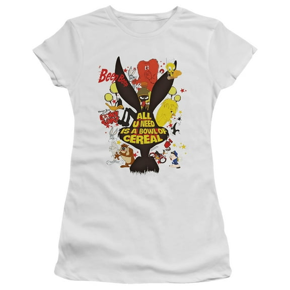 Looney Tunes Cerea Long Sleeve Women's T-Shirt Sheer White