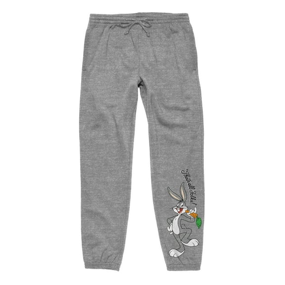 Looney Tunes Classic Bugs Bunny Adult Unisex Heather Grey Graphic Sweatpants - M