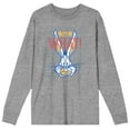 thumbnail image 1 of Looney Tunes Classic Cartoon Character Bugs Bunny Mens Heather Grey Long Sleeve Tee - 3XL, 1 of 4