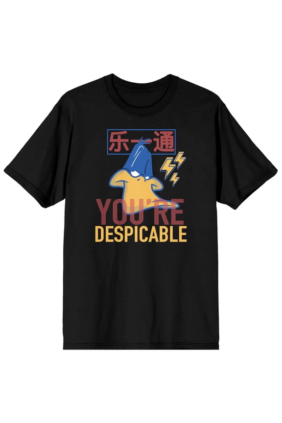 Looney Tunes Classic Cartoon Character Daffy Duck Mens Black Graphic Tee -L